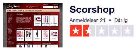 SCORSHOP.DK TRUSTPILOT ANMELDELSER