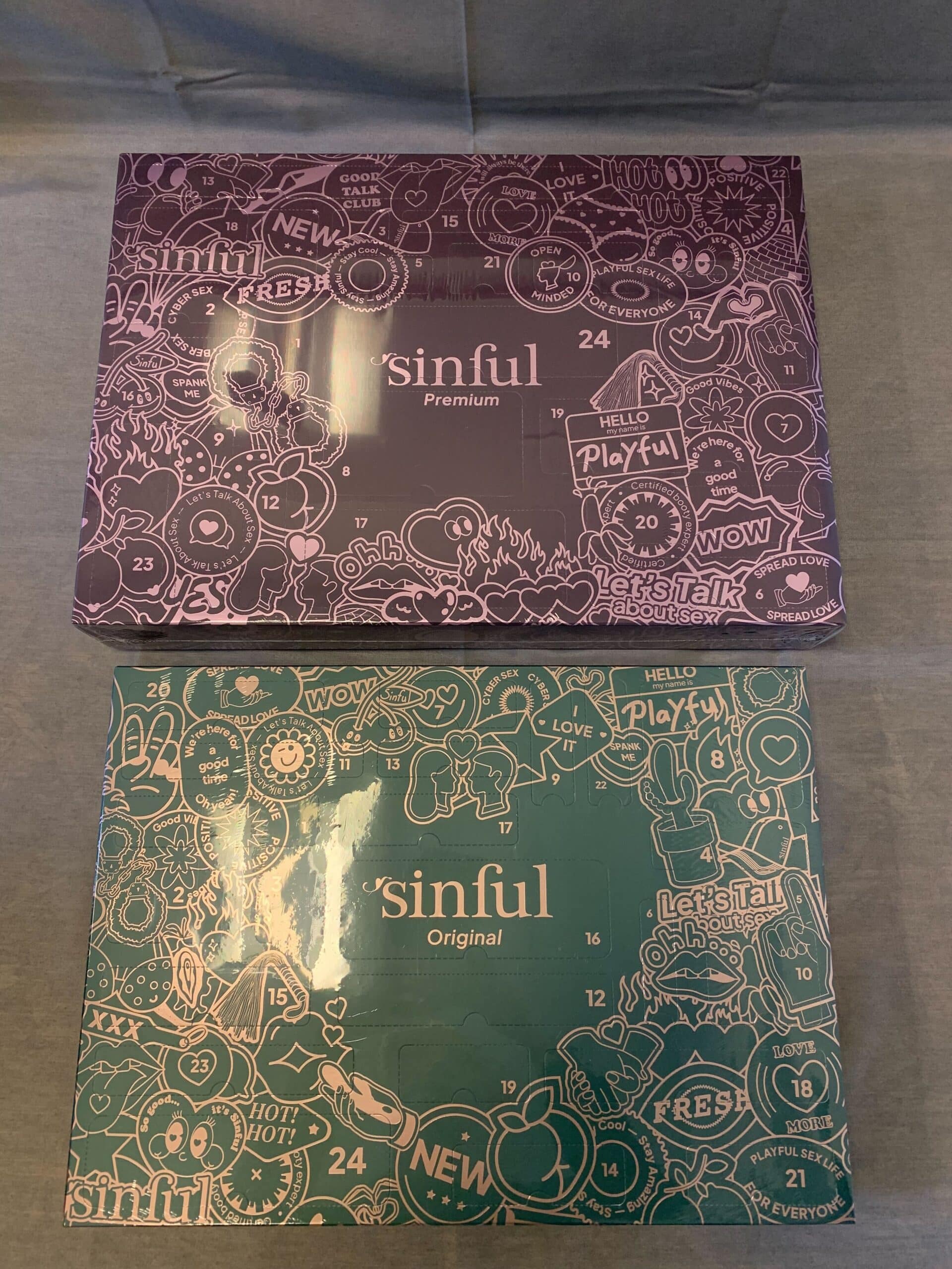 Sinful premium julekalender 2024 vs. sinful original julekalender 2024 forsider